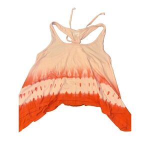 Mudd Y2K Tank Top Womens L Asymmetrical Festival Tie Dye Boho Shirt Colorful Fun